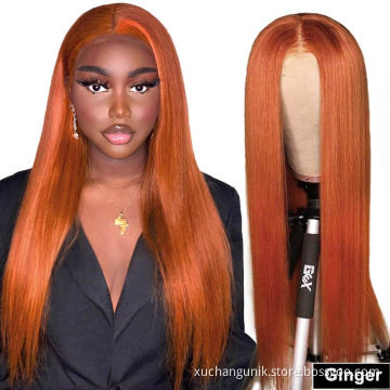#350 color wig Preplucked Human Hair Lace Front Wigs Ginger Orange 13x4 13x6 Lace Frontal Curly Lace Frontal Wigs 180% density